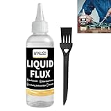Liquid Solder Flux(100 ml/4 Oz.) | Water-Based No-Clean Liquid Flux for Soldering Electronics | Lead-Free Liquid Flux Soldering Tools for SMD/BGA/IC/PCB Repairing, Stained Glass Repair Solder Work