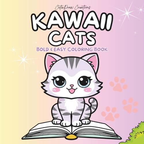 Kawaii Cats Coloring Book for Kids Ages 4–12: Fun & Easy Adorable Kittens to Color: 40 Unique Pages | Bold Lines for Easy Coloring! image 2