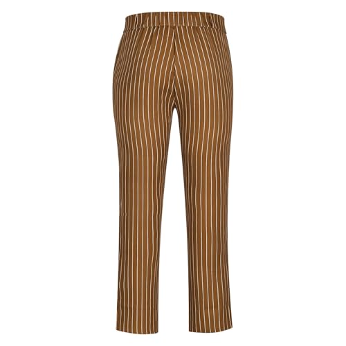 Lmdudan Striped Business Pants for Men's Slim Fit Flat Front Tapered Office Dress Pants Straight Leg Color Block Work Trouser4