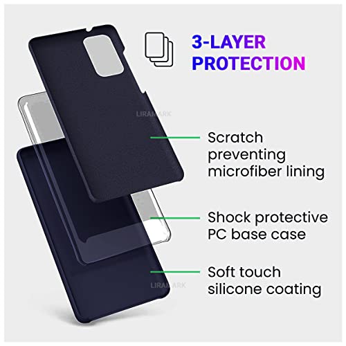 Image of LIRAMARK Liquid Silicone Soft Back Cover Case for Samsung Galaxy S20 Plus / S20 Plus 5G (Midnight Blue)