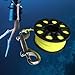 Pegciuho 3inch Scuba Equipment Diving Ree 30 Meter Nylon Line Accessory Stainless Steel Double Hook, Fluorescent Yellow