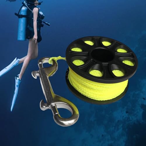 Carrete de buceo de estructura robusta y bobina fluorescente 30m 6