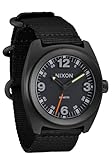 NIXON Clutch 42 A1447-100m Reloj analógico de campo para hombre resistente al agua (esfera de reloj de 42 mm, resistente a la abrasión de 23 mm, correa de nailon de secado rápido), Negro mate/negro