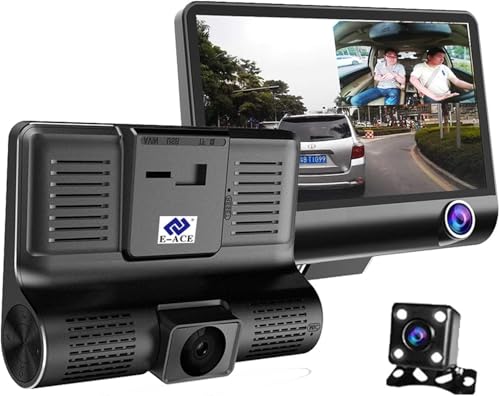 Câmera Veicular Automotiva Full HD Frontal e Traseira Gravação em Loop, LCD 4