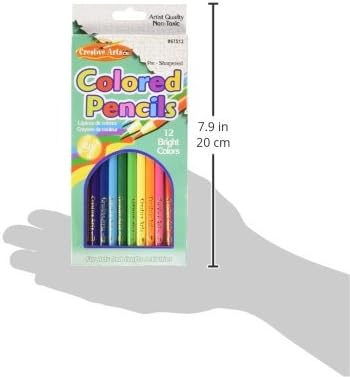 Miniatura 3 de Charles Leonard Lápices de colores preafilados, colores surtidos, 7 pulgadas, no tóxicos, 12 lápices en caja de pestañas colgantes (67512)