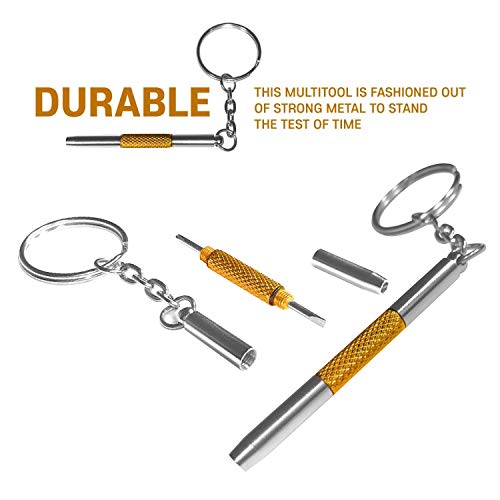 2PCS 3 in 1 Colorful Mini Precision Screwdriver with Keychain-Eyeglass, Sunglass, Watch, Jewelry, Electronics, Toy Repair Kit (Blue)