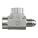 Brennan Industries 2609-05-04-04-FG Forged Steel Tee Tube Fitting, 1/2"-20 SAE x 1/4"-18 NPTF x 1/4"-18 NPTF Thread, 5/16" Male JIC x 5/16" Female NPTF x 5/16" Female NPTF