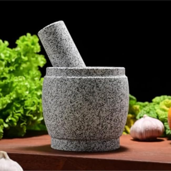 QUQUQ Mortar and Pestle Set Grinder Stone Mortar Kitchen Utensils Household Garlic Masher Pestle Set Seasoning Spice Tools