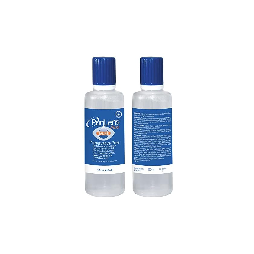 Purilens Plus Preservative Free Contact Lens Saline. 120ml (4 fl. oz