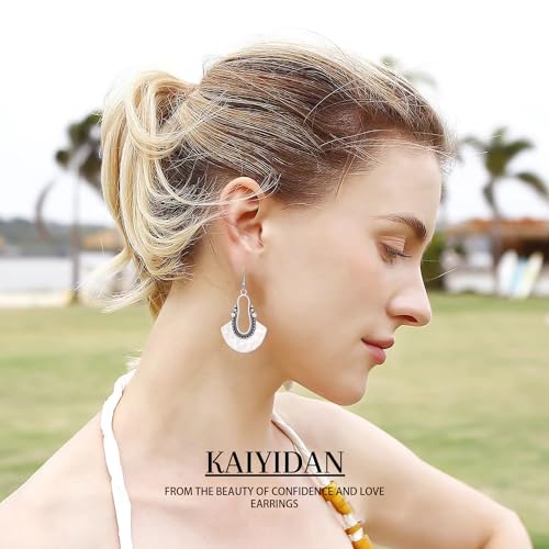Silver/Gold Boho Dangle Statement Earrings for Women Trendy,Handmade Vintage Dainty Cute Long Drop Summer Earrings,fashion Accessories Jewelry Gifts2