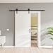 Produktbild inova Holz-Schiebetür offene Schiene 775 x 2065 mm Weiß Alu Komplett-Set mit Lauf-Schiene und Griff in schwarz