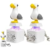 2Stück Seagull Mine Sound Button Schlüsselanhänger, LED Fidget Clicker
