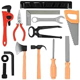 Yoozell 14 Pcs Kids Toy Tool Set Construction Party Supplies Plastic Pretend Play Accessory for Boys