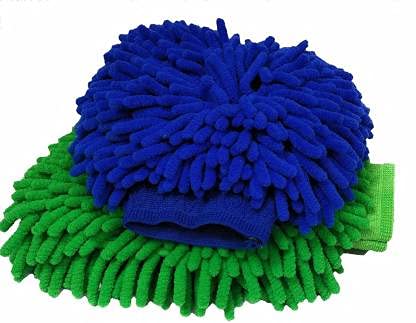 Blue Earth Microfibre Hand Gloves and car Duster Z1 ( Multicolor , Standard) -Combo Pack of 2