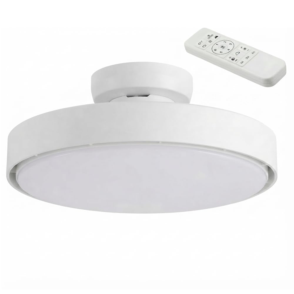 Genérico Ventilador Led Silencioso Sin Aspas Ventilador de Techo 56W Motor DC 24W 3000K-6500K Regulable Temporizador Lámpara Ventilador de Techo y Mando a Distancia 6 Velocidades Temporizador Memoria