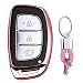 Produktbild Car Keyless Entry Key Cover Fall für Hyundai Sonata Elantra Tucson ix35 3/4 Button, weiches TPU Schutzhülle Silikon Cover mit Schlüssel Kette (TPU Silikon, Rosa-1)