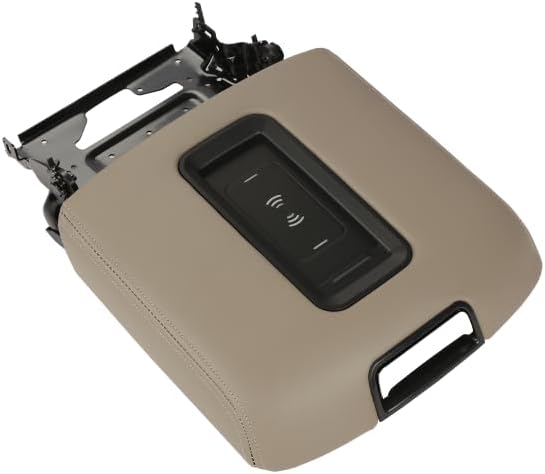 G-PLUS Brown Center Console Armrest Lid w/Wireless Charger Compatible with 2015 2016 2017 2018 2019 Chevy Tahoe/Suburban GMC Yukon/Yukon XL