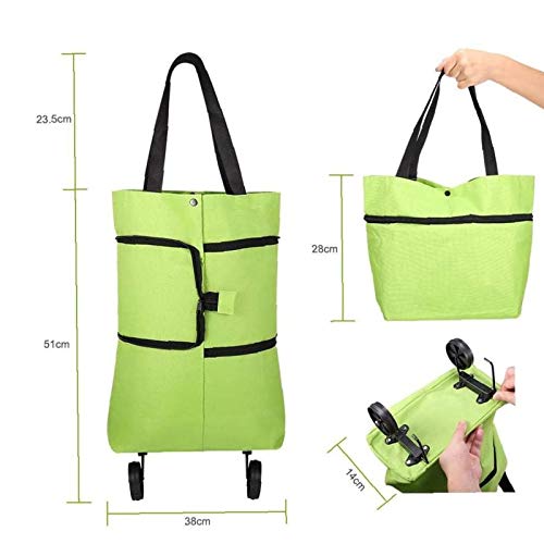 BANGSUN Tragbarer, faltbarer Einkaufstrolley, wasserdicht, Oxford-Tragetasche, 1 Stück – Bild 3