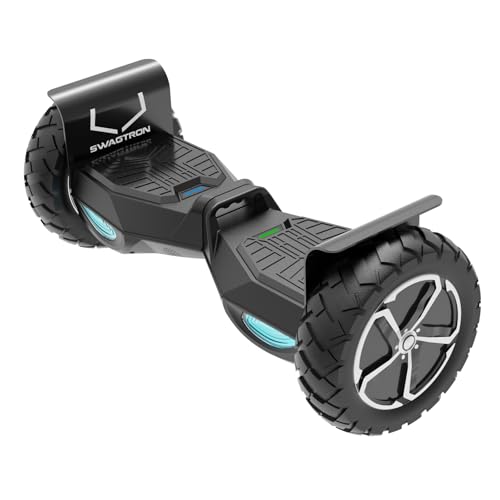 Swagtron Swagboard Outlaw T6 Off-Road Hoverboard - 10' Wheel, 420 lbs Load Capacity, Up to 12 MPH, Black