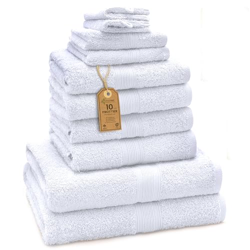 Green Mark Juego De 10 Toallas 100 Algodón 4 De Mano 50 100, 2 De Ducha 70 140, 2 De Invitados 30 50 Y 2 Manoplas De Baño - Blanco Green Mark Juego De 10 Toallas 100 Algodón 4 De Mano 50 100, 2 De Ducha 70 140, 2 De Invitados 30 50 Y 2 Manoplas De Baño - Blanco