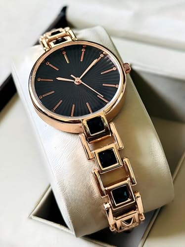 Image of AMERICANVIBER Red Diamond-Studded Women's Analog Watch with Adjustable Strap, Stylish Round Dial Wrist Watch for Girls & Ladies, Suitable for Casual, Office, and Formal Use