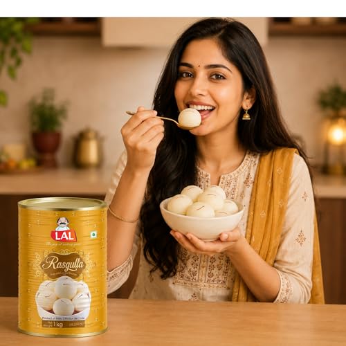 Image of Lal Sweets Gulab Jamun | Authentic Indian Sweet | Handcrafted To Perfection | Ghee Infused Goodness, 1 Kg, (rasgul, Pack of 1)