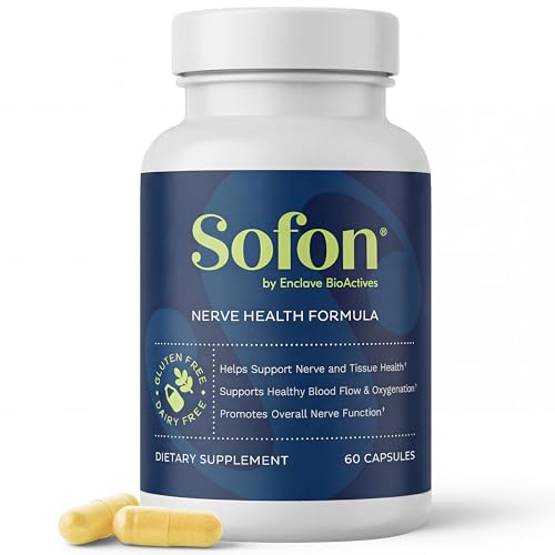Sofon Nerve Support Supplement (60 Caps 30 Servings) : Neuropathy Supplements Blend for Healthy Feet with Vitamin D B12 Zinc Alpha-Lipoic Acid MSM Coenzyme Q10 Bromelain & Green-Lipped Mussel