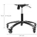 Frassie 28 Inch Office Gaming Chair Metal Base Set Replacement Part, Wide Chair Legs with Bottom Plate Stand Cylinder, 5 Wheels with Brake