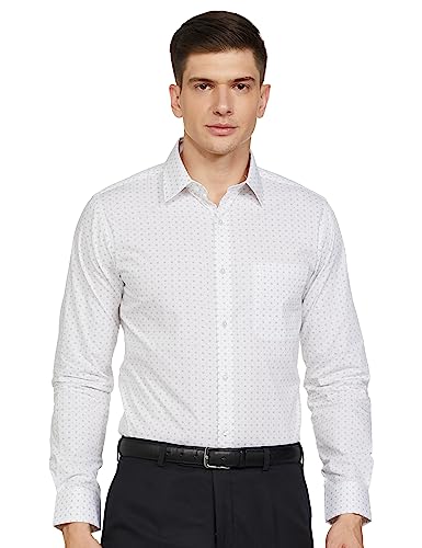Raymond Men’s Slim Fit Pure Cotton Print Pattern Semi Cut Away Collar Full Sleeve Light Red Formal Shirt For Rs. 558 @ 72 %