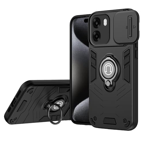 Image of YUWOO Back Cover for Oppo K14x 5G |Shockproof Cover|Military Grade Protection|Camera Slider for Protection|Multi Use Super Ring Back Cover for Oppo K14x 5G