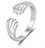 Cat Paw Ring for Women,Adjustable Cat Paw Print Ring,Cute Cat Claw Hug Ring Cat Ring Paw Print Embrace Imprint Ring,Pet Memorial Rings Statement Ring,Thanksgiving Birthday Jewelry Gift for Women