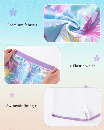 Image of Girls Rash Guard Long Sleeve Swimsuit 2 Piece Bathing Suit UPF 50+ Summer Beach Swimwear for Girl 5-14 Years