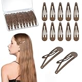 42 Pcs Brown Metal Snap Hair Clips, 2 Inch Hair Barrettes Hair Accessories for Women Girls