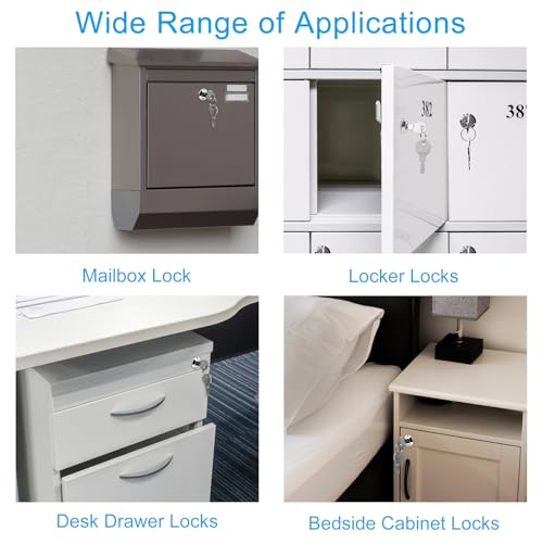 VFANDV Briefkastenschloss 16mm, Briefkasten Schloß mit 5 Verschiedene Schlossplatten und 2 Schlüssel Möbelschloss Briefkastenschlösser Hebelschloss für Briefkästen Schranktüren (1 Sätze)