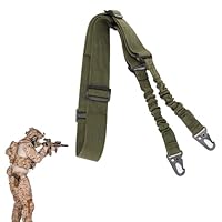 2 Punkt Gewehrriemen Sling Riemen für Gewehr Einstellbare Länge Gewehrriemen Gewehrgurt Airsoft Sling mit Metallhaken Waffengurt für Gewehr Gewehrschlinge für Jagd (Grün, M)