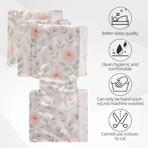 Image of 3 Pcs Satin Strap Covers, Silky Mask Frame Covers Pads Compatible with DreamWear or AirFit N30i /P30i Headgear Cover Set Hair Protector for Women Face Cushion for Reduce Red Marks (Jasmine)