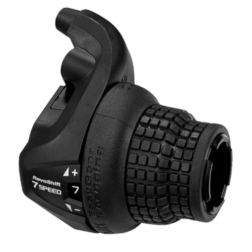 Tailcle 7 Speed Right Twist Shifter – Bicycle Grip Shift Lever Replacement for Mountain Bike, Folding Bike, Commuter, Youth and Kids Bike, Fits 22.2mm Handlebars (RS25-7 Speed Shifter)