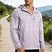 Men UPF 50+ Sun Protection Hood Jacket Full Zip Up Long Sleeve Cooling Shirt Plus Size Outdoor Workout Hoodies Tops Purple