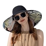 Women's Double-Sided Bucket Hat Summer Plus Brim Sun Fashion Hat (Double Sided - Black)