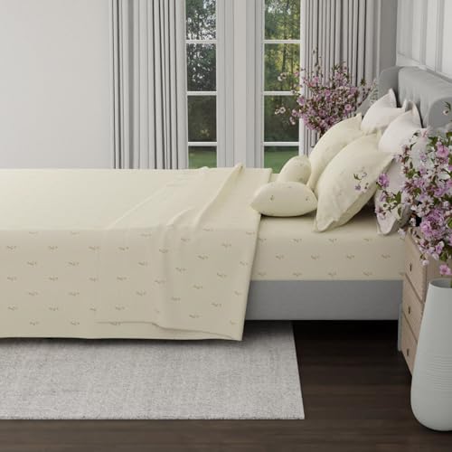Image of BOUTIQUE LIVING Luxe Loom Blooming Dales 100% Cotton 600 TC Yellow Floral King Bedding Set