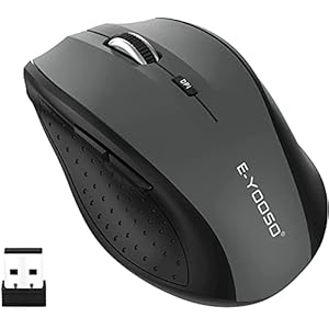 E-YOOSO Wireless Mouse for Laptop, Portable Optical Computer Mouse, 6 Buttons, Cordless 2.4GHz with USB Receiver, 5-Level 4800 DPI, 18 Months Battery Life for PC Chromebook Windows Mac