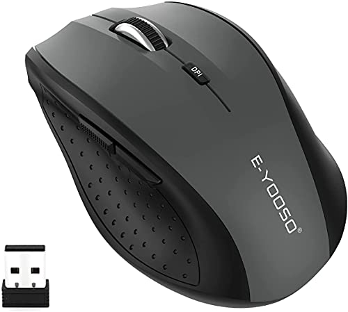 E-YOOSO Wireless Mouse for Laptop, Portable Optical Computer Mouse, 6 Buttons, Cordless 2.4GHz with USB Receiver, 5-Level 4800 DPI, 18 Months Battery Life for PC Chromebook Windows Mac by E-YOOSO - Used condition - US$8.01