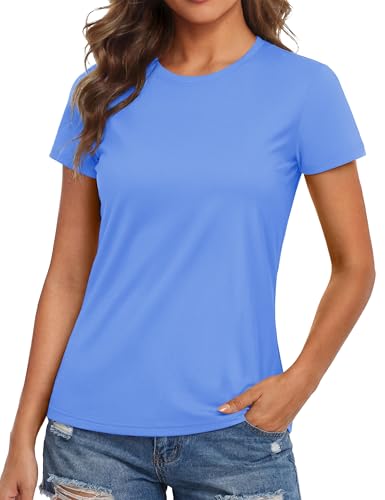 Image of MAGCOMSEN Women's Short Sleeve T-Shirts UPF 50+ Sun Protection Shirts Quick Dry Athletic Running Workout Tops Rash Guard