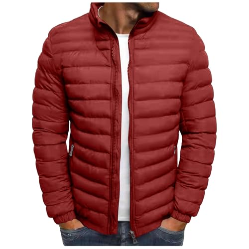 FOCLMP Down Jacket for Men Puffy Zip Up Packable Lightweight