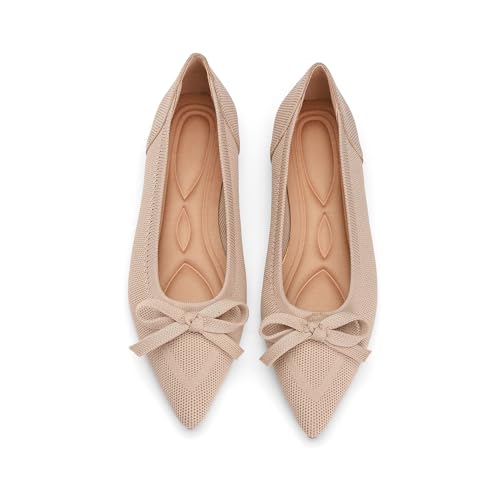 Image of Flats for Women Pointed Toe Knit Foldable Ballet Flat Shoes