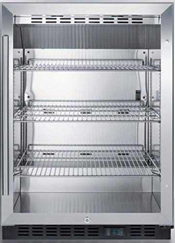 Summit Appliance SCR610BLCSS Built-in Undercounter Commercial Beverage Center with Stainless Steel Interior, Recessed LED Lighting, Digital Controls, Lock and Stainless Steel Wrapped Cabinet