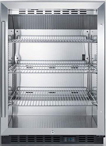 Summit Appliance SCR610BLCSS Built-in Undercounter Commercial Beverage Center with Stainless Steel Interior, Recessed LED Lighting, Digital Controls, Lock and Stainless Steel Wrapped Cabinet