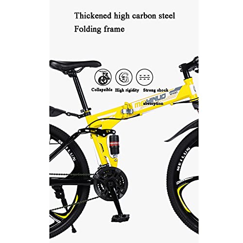 LiRuiPengBJ Kinderfahrrad 26 Zoll Faltbares Mountainbike, Vollgefederte Stadträder mit Doppelscheibenbremse 27-Gang-Mountainbike, für Männer und Frauen (Size : 26inch27 Speed) – Bild 6