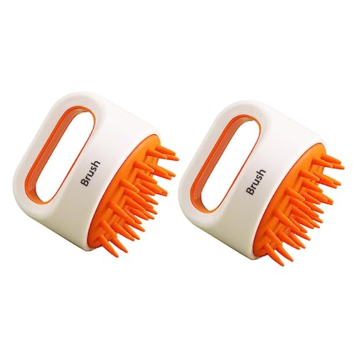 FOMIYES 2 Piezas Cepillo De Masaje De Champú Raspador Grasiento Cepillo Exfoliante Para El Cabello Cepillos Para El Cabello Rociar Cuerpo Explotar Húmedo Desenredar Orange Abs