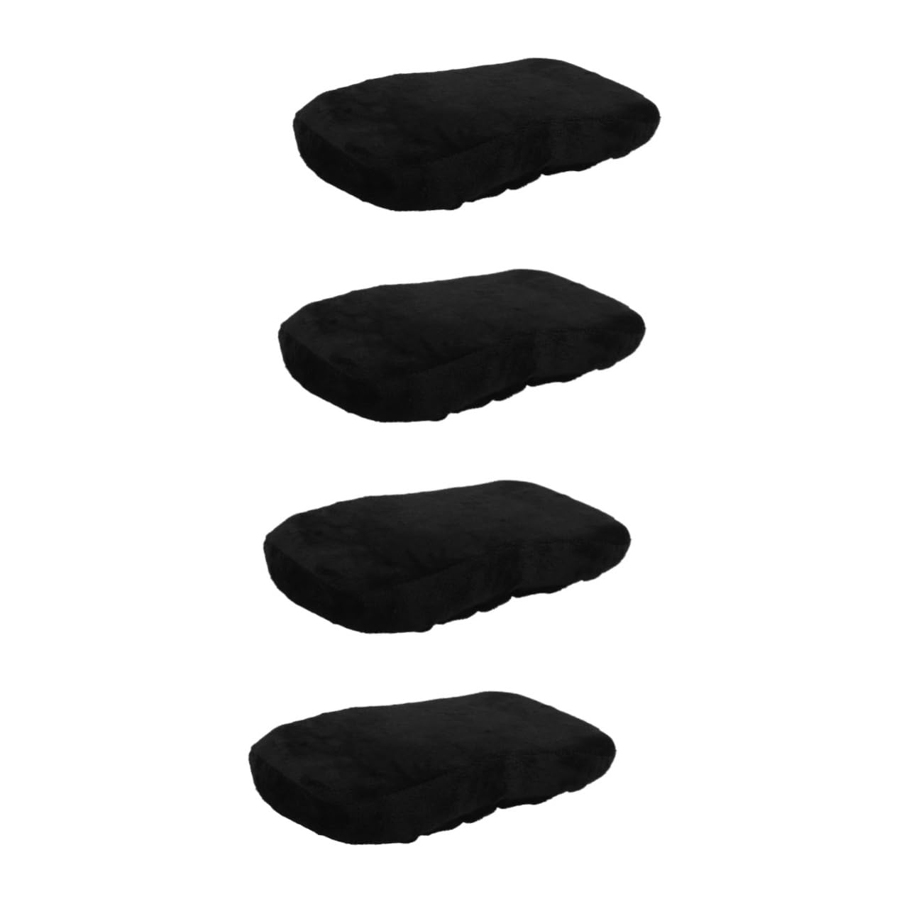HOMSFOU 4 Pièces Oreiller à Main en Mousse à mémoire Bras Jeu Coussin de Chaise Tampon Coussin de coude de Chaise Coussins d'accoudoirs Souples en Tissu Black